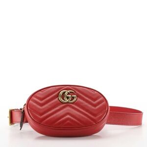 Gucci GG Marmont Belt Bag Matelasse Red
